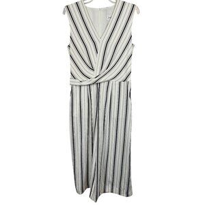 Joseph RibKoff Women 6 Pant Suit White/Black Stripe Elegant Office Business Wear